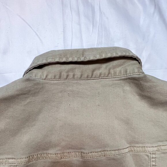 Risen Los Angeles Medium Women's Tan Sleeveless Denim Distressed Vest Brown/Tan - Picture 12 of 13